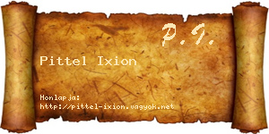 Pittel Ixion névjegykártya