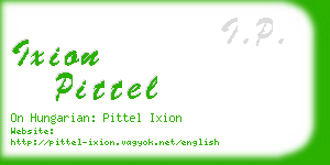 ixion pittel business card